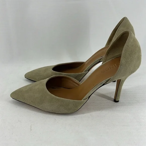 Vince Paulette D'Orsay Suede Pointed Toe Heels - Picture 4 of 10